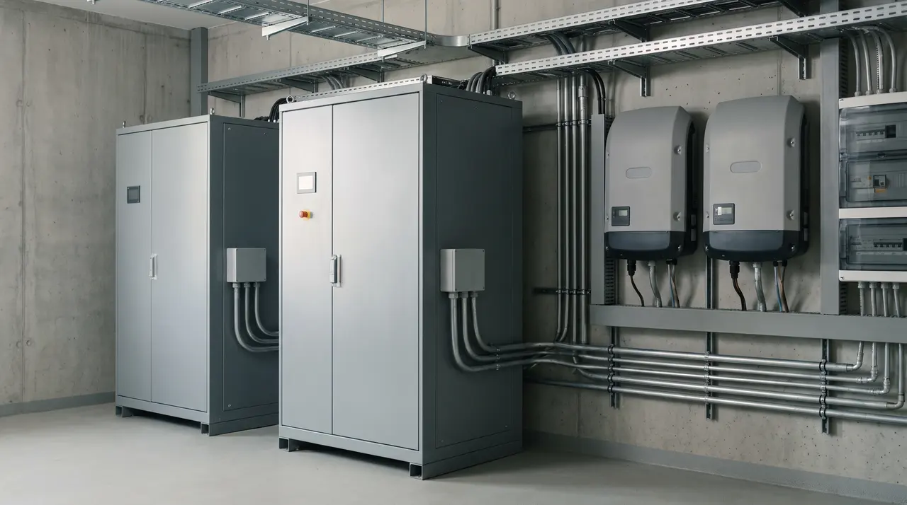 Dos armarios de baterías C&I instalados en sala técnica